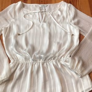 WHBM Gold infused peasant blouse